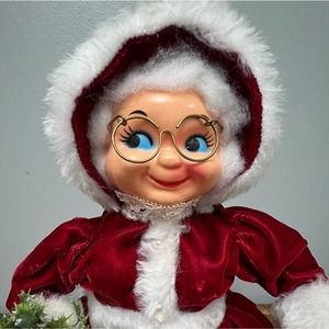 Vintage Mrs. Claus‎ with Holly Wreath and Christmas Robe